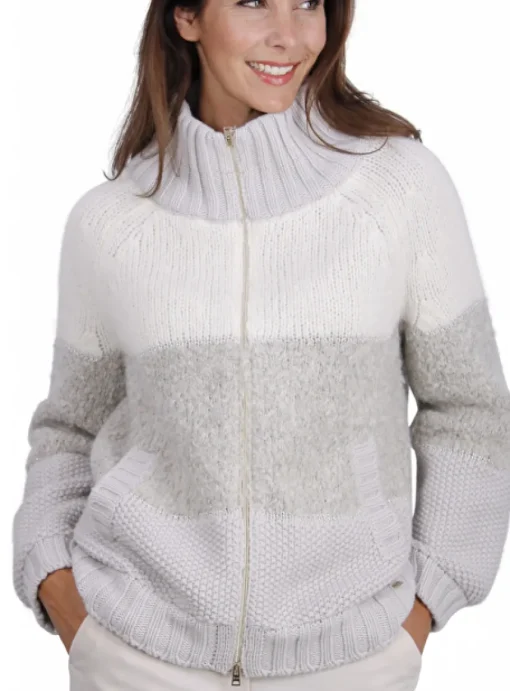 Vest gebreid structuur beige | DELSCHER. Fashion