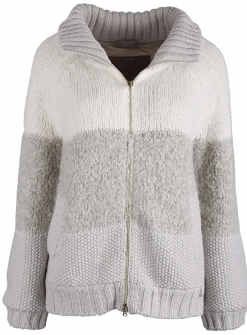 Vest gebreid structuur beige | DELSCHER. Fashion