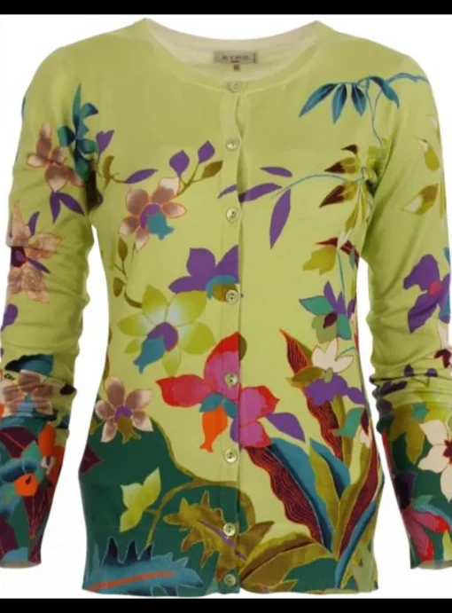 vest groen met print | DELSCHER. Fashion