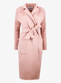 Vest jas Hello lang wol poederroze | DELSCHER. Fashion