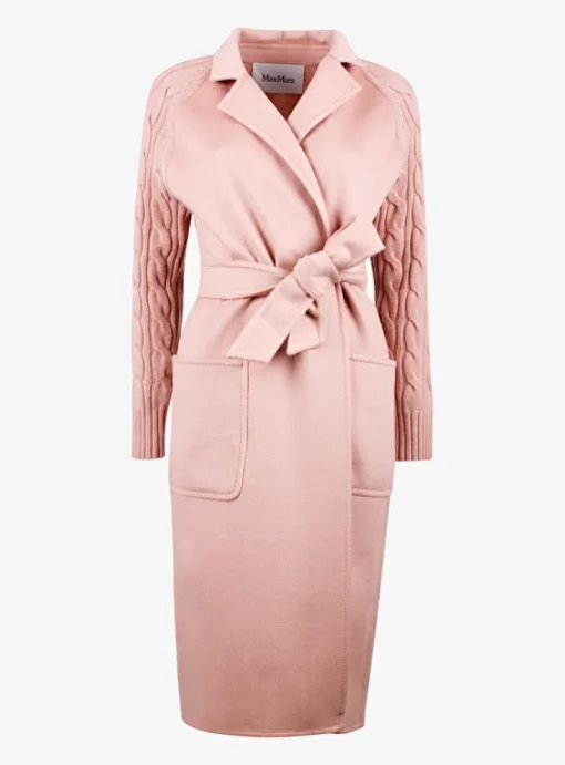 Vest jas Hello lang wol poederroze | DELSCHER. Fashion