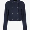 Vest knitted marine double breasted | DELSCHER. Fashion