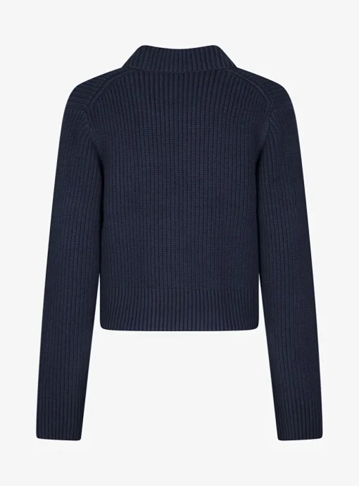 Vest knitted marine double breasted | DELSCHER. Fashion