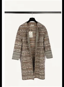 Vest lang roodtinten | DELSCHER. Fashion