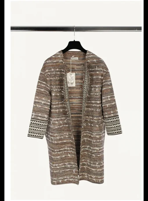 Vest lang roodtinten | DELSCHER. Fashion