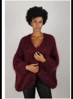 Vest mohair bordeaux | DELSCHER. Fashion