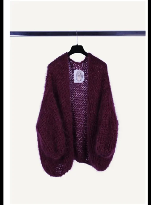 Vest mohair bordeaux | DELSCHER. Fashion