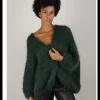 Vest mohair bottle groen | DELSCHER. Fashion