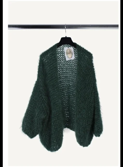 Vest mohair bottle groen | DELSCHER. Fashion