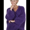 Vest mohair paars | DELSCHER. Fashion