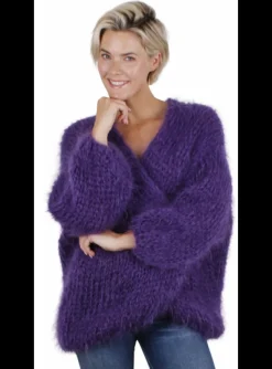 Vest mohair paars | DELSCHER. Fashion