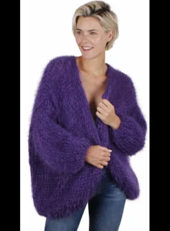 Vest mohair paars | DELSCHER. Fashion