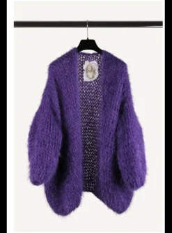 Vest mohair paars | DELSCHER. Fashion