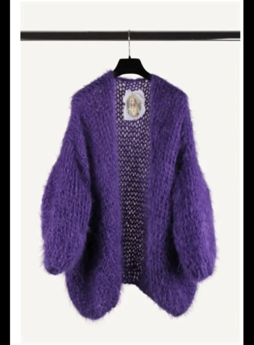 Vest mohair paars | DELSCHER. Fashion
