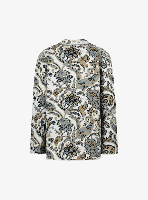 Vest offwhite blauw dessin | DELSCHER. Fashion