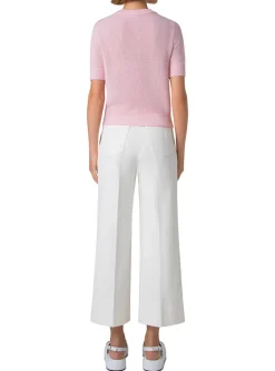 Vest roze wit korte mouw | DELSCHER. Fashion