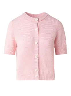 Vest roze wit korte mouw | DELSCHER. Fashion