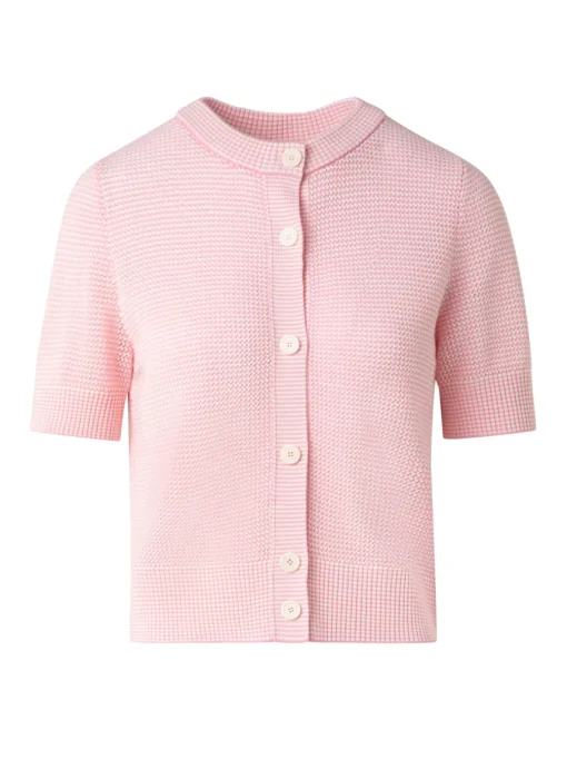 Vest roze wit korte mouw | DELSCHER. Fashion