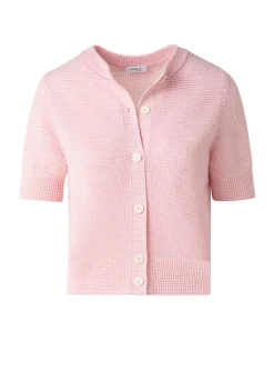 Vest roze wit korte mouw | DELSCHER. Fashion