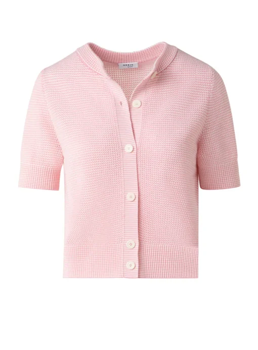 Vest roze wit korte mouw | DELSCHER. Fashion