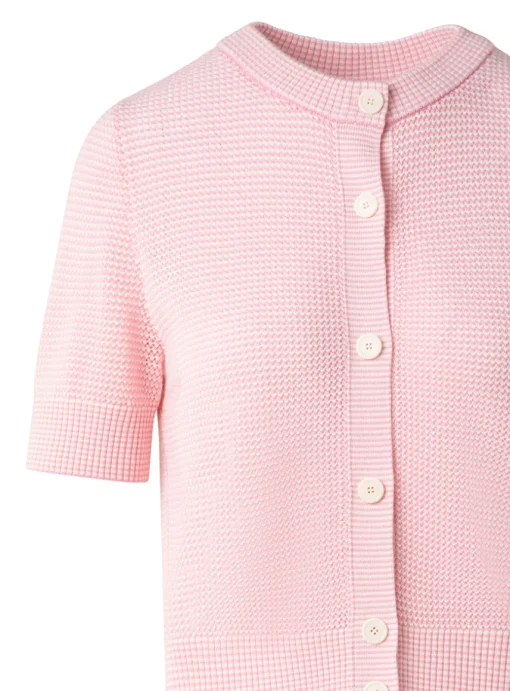Vest roze wit korte mouw | DELSCHER. Fashion
