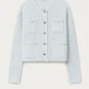 Vest WIND cashmere structuur gebreid ijsblauw | DELSCHER. Fashion