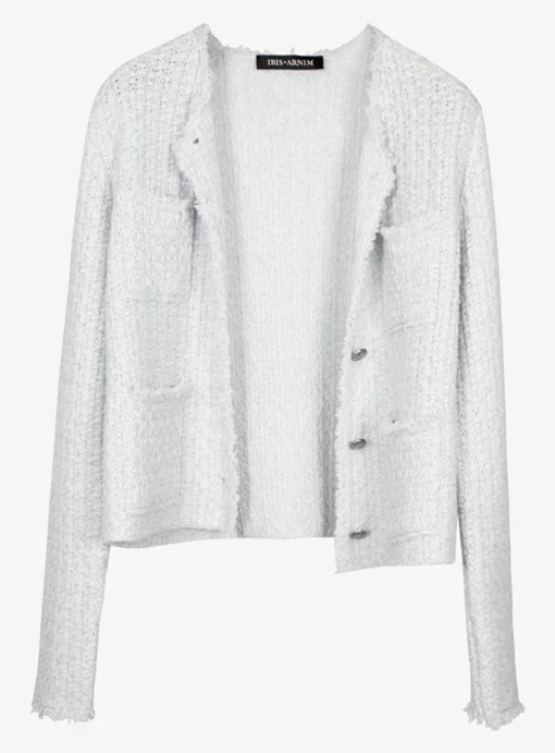 Vest WIND cashmere structuur gebreid ijsblauw | DELSCHER. Fashion