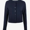 Vest wol marine met knoopsluiting | DELSCHER. Fashion