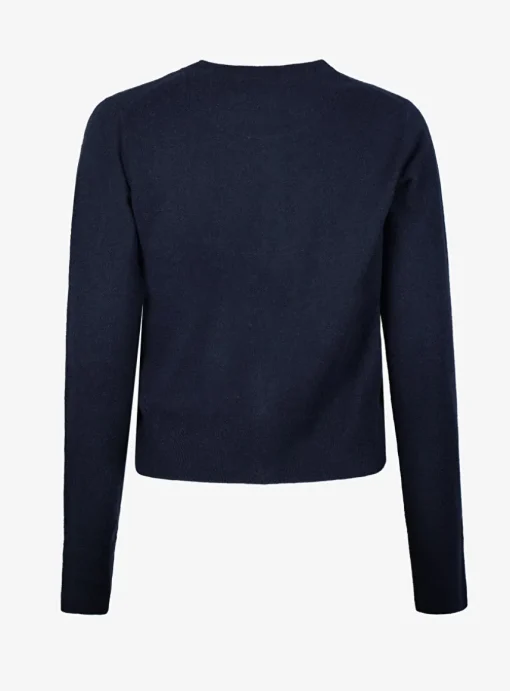 Vest wol marine met knoopsluiting | DELSCHER. Fashion