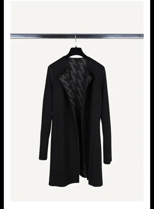 Vest zwart antraciet double face | DELSCHER. Fashion