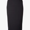 Vrai kokerrok scuba met structuur zwart | DELSCHER. Fashion