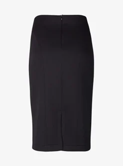 Vrai kokerrok scuba met structuur zwart | DELSCHER. Fashion