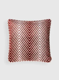 Ziggy kussen rood beige zigzag | DELSCHER. Fashion
