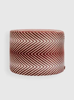 Ziggy poef rood beige zigzag | DELSCHER. Fashion
