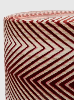 Ziggy poef rood beige zigzag | DELSCHER. Fashion